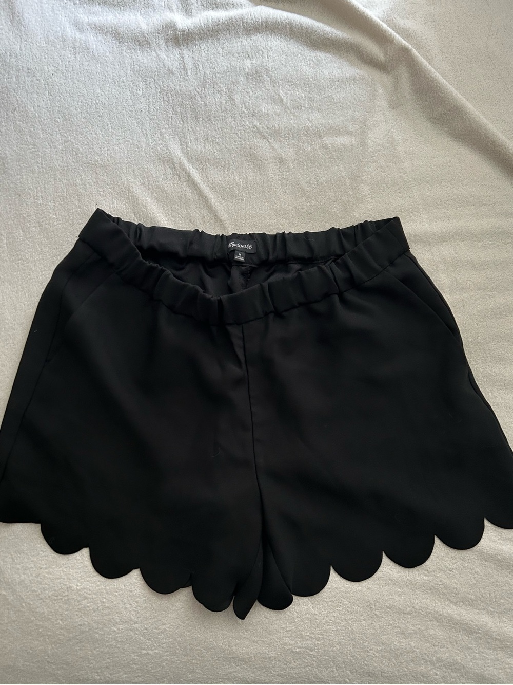 Madewell Scalloped Hem Black Women's Shorts